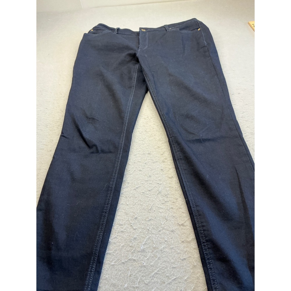 Jones New York Lexington Curvy Pants Navy Blue Stretch Cotton Womens Size 10